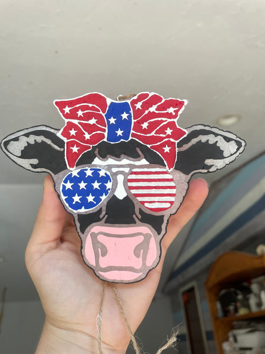 Large Patriotic Cow Car Freshie