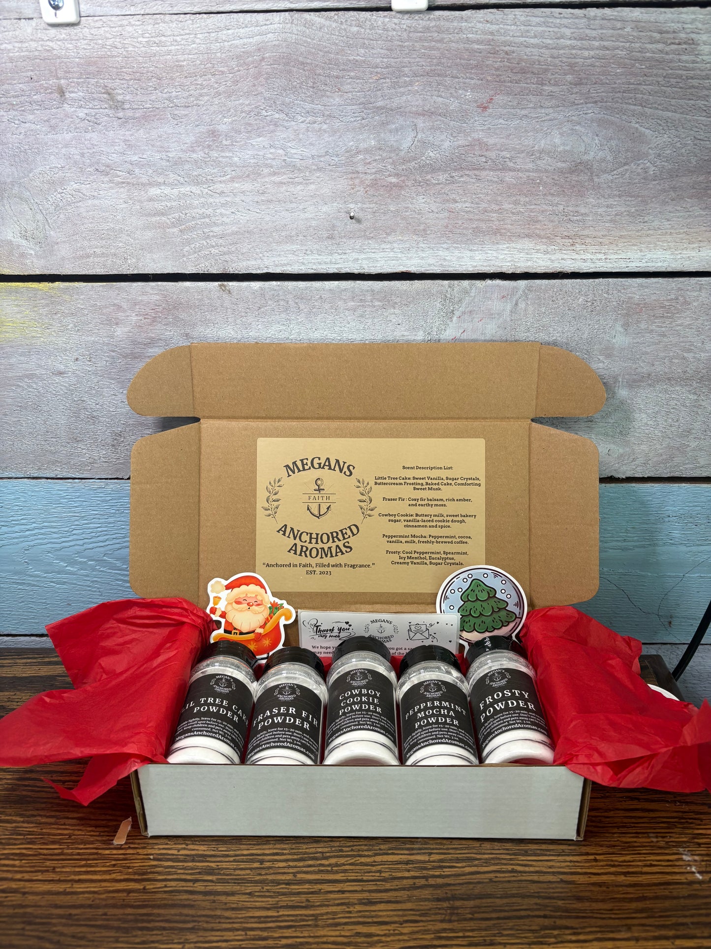 Christmas Carpet Powder Sampler Box - 5 3oz Winter Scented Powders